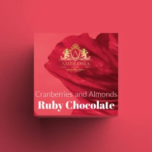 Ruby pink chocolate with Cranberries and Almonds