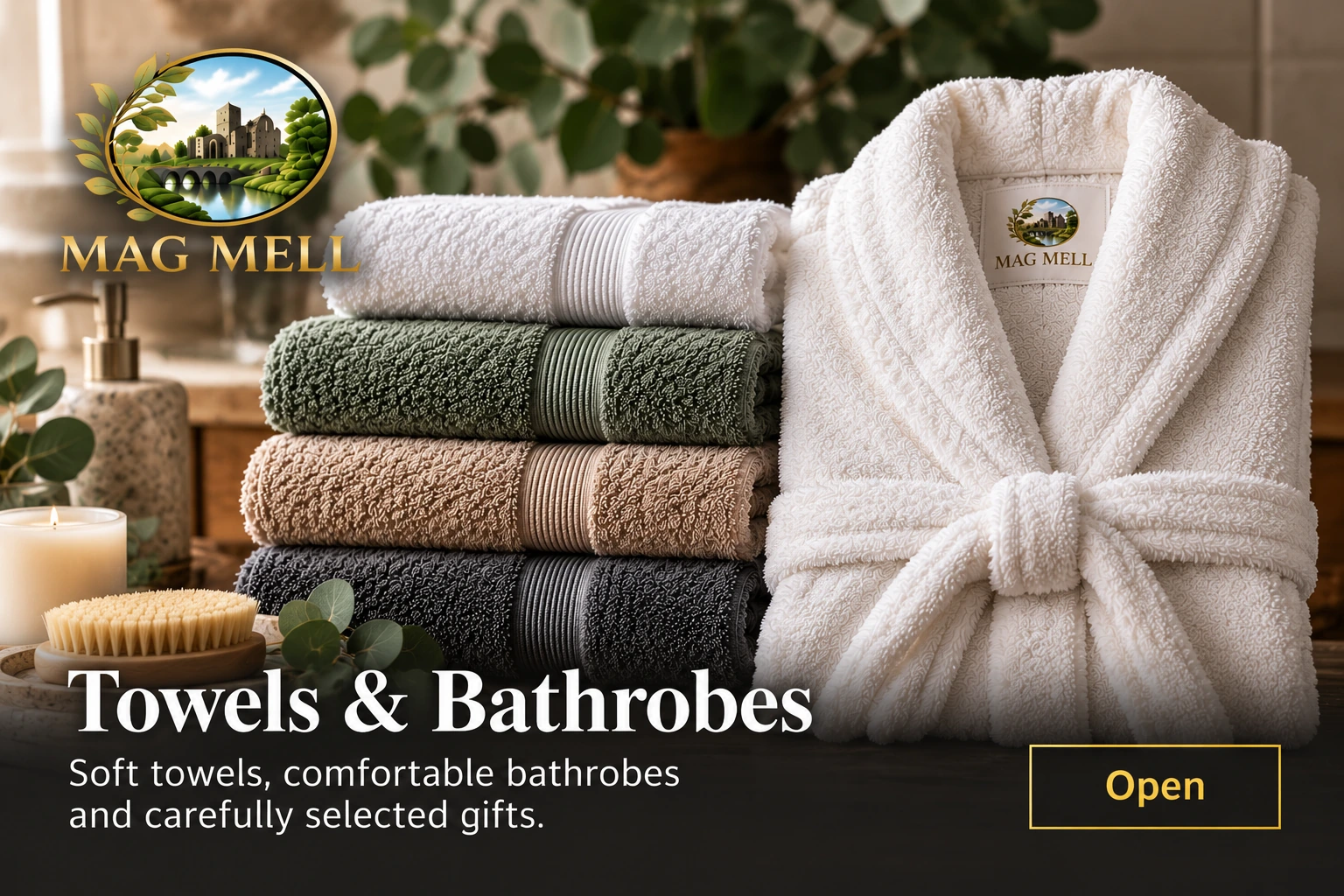 Mag Mell luxury towels and bathrobes collection Ireland